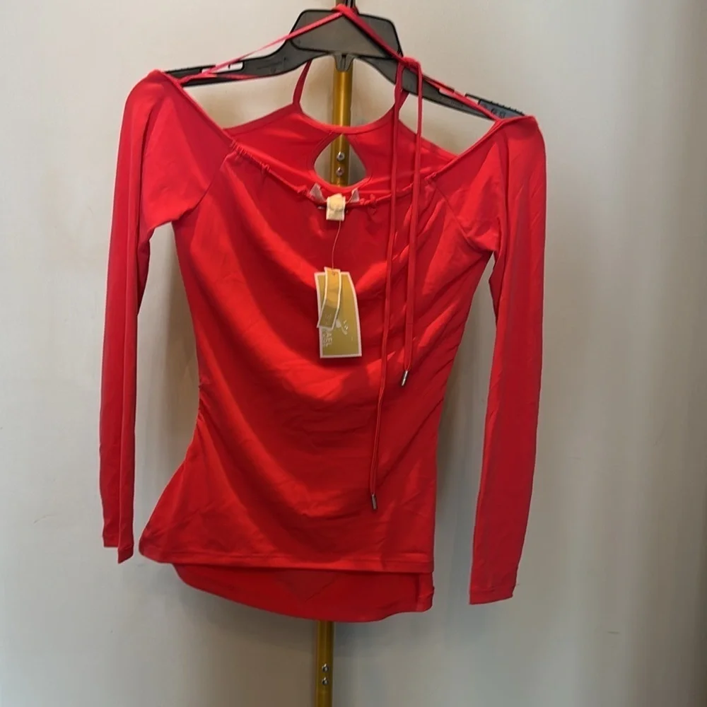 Michael Kors cold shoulder key hold top NWT XS